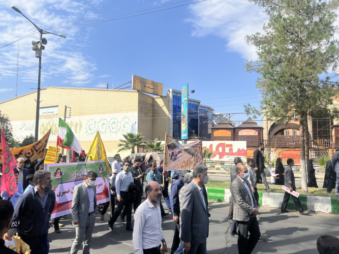 حضور کارکنان دانشگاه جامع علمی کاربردی استان سیستان و بلوچستان در راهپیمایی ۱۳ آبان ماه ۱۴۰۱